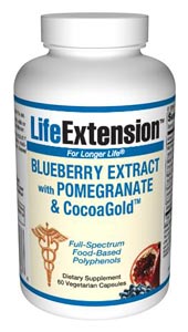 Blueberry Extract w/ Pomegranate & CocoaGold (60 VCaps) * Life Extension